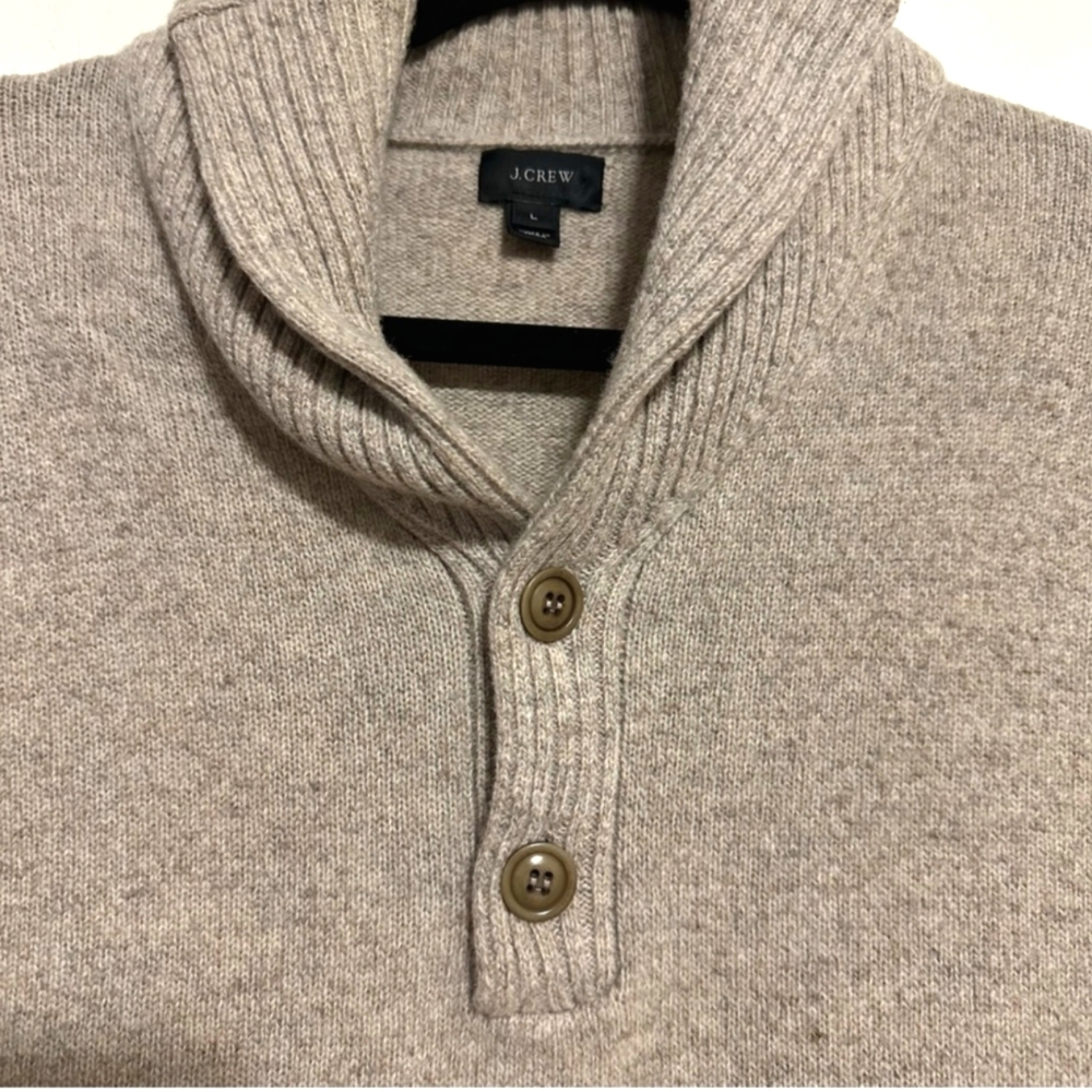 J Crew Lambswool Collared Mid-weight Knit Sweater